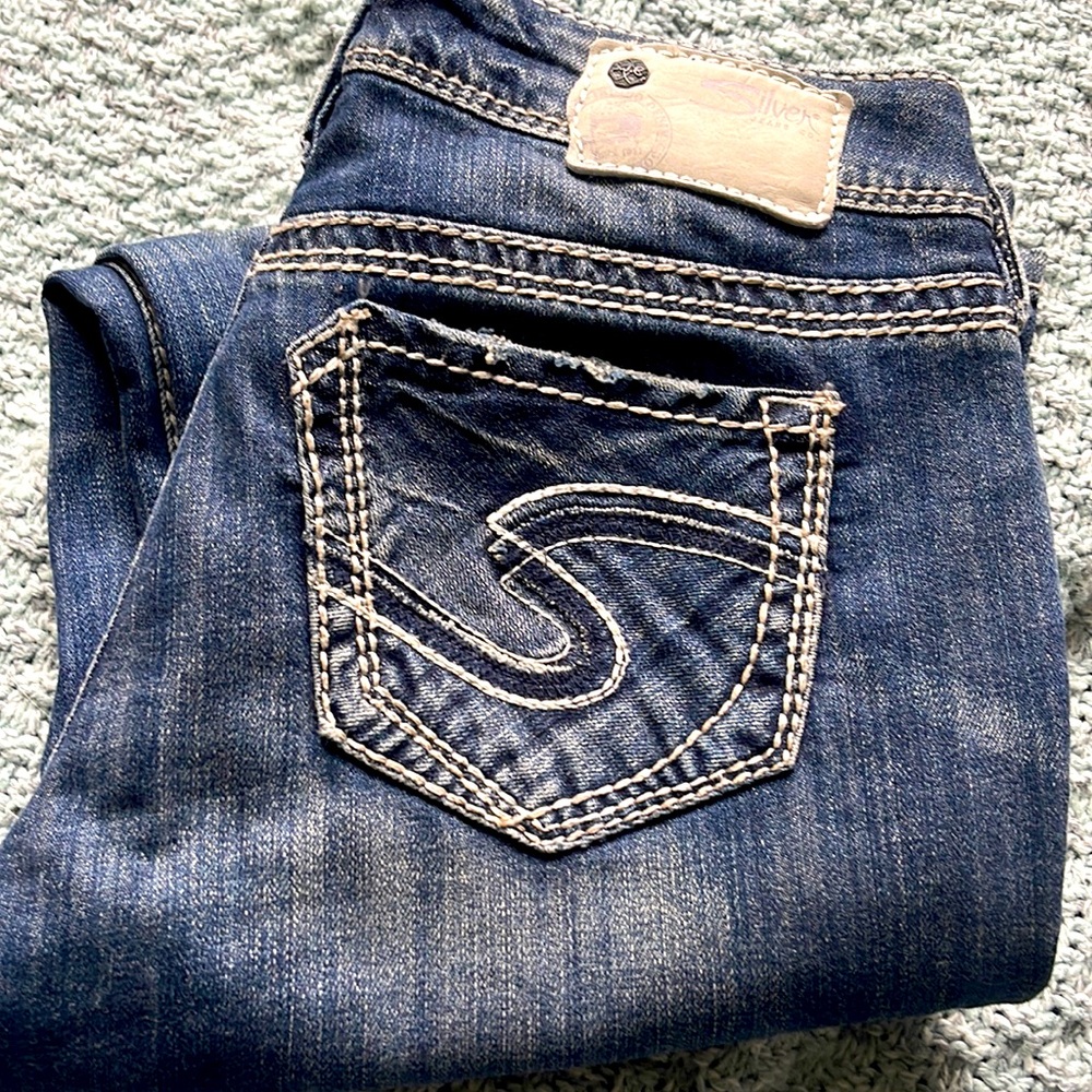 Silver Suki Straight Jeans. Worn just a few times